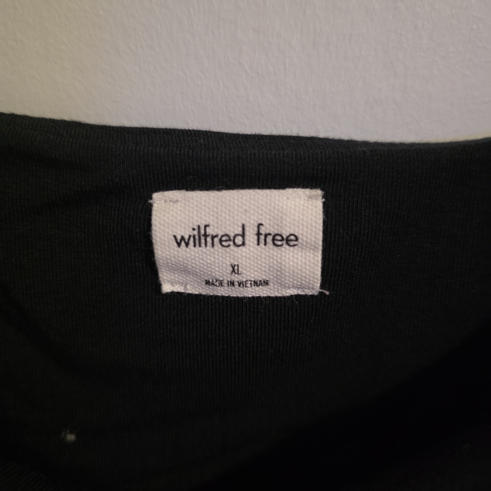 Wilfred Free Black Ruched Crop Tank Top Size XL Aritzia - Picture 4 of 7
